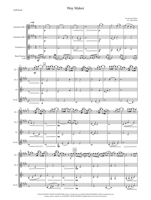 Way Maker (Arr. Fabio Britto) - Sinach (Woodwind Ensemble)