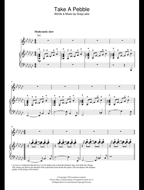 Take A Pebble - Emerson Lake & Palmer (Piano-Vocal-Guitar (Piano Accompaniment))