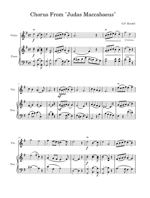 Judas Maccabaeus, HWV 63 – Georg Friedrich Händel Chorus From Judas Maccabaeus
