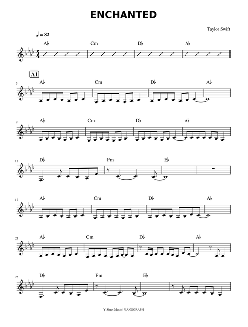 Enchanted - Taylor Swift (Lead Sheet)