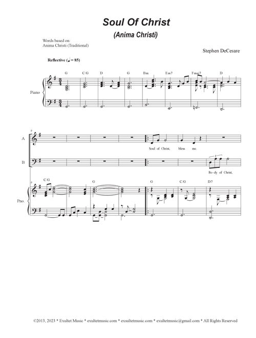 Soul of Christ (Anima Christi) (SATB) - Stephen DeCesare (Choral, SATB)
