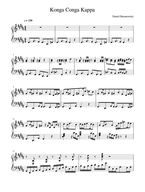 Konga Conga Kappa - piano arrangement