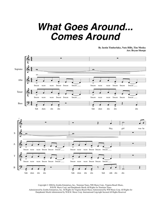 What Goes Around...comes Around Interlude (Arr. Bryan Sharpe) - Justin Timberlake (Choral, SATB)
