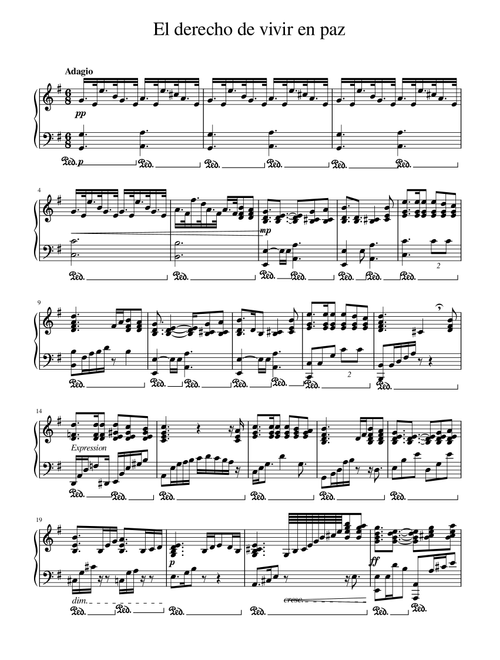Derecho de vivir en paz (Arr. Benjamin Pedemonte) - Víctor Jara (Piano Solo)