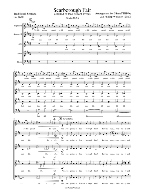 Scarborough Fair (SSATB - SSAATTBB)