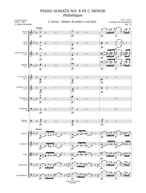 Beethoven - Piano Sonata No. 8, Op. 13, I. - Orch. Bruckner