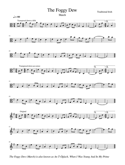 The foggy dew – Misc Traditional The Foggy Dew (March) – Solo Viola