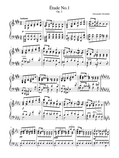 Scriabin Etude Op. 2 No. 1