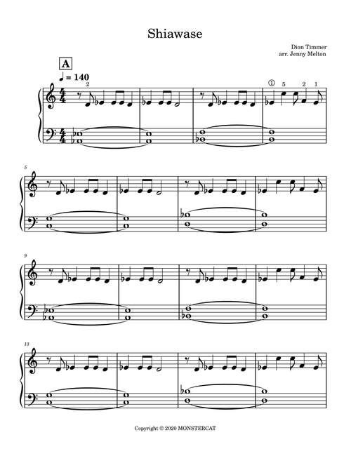 Shiawase (Arr. Jenny Melton) - Dion Timmer (Easy Piano)