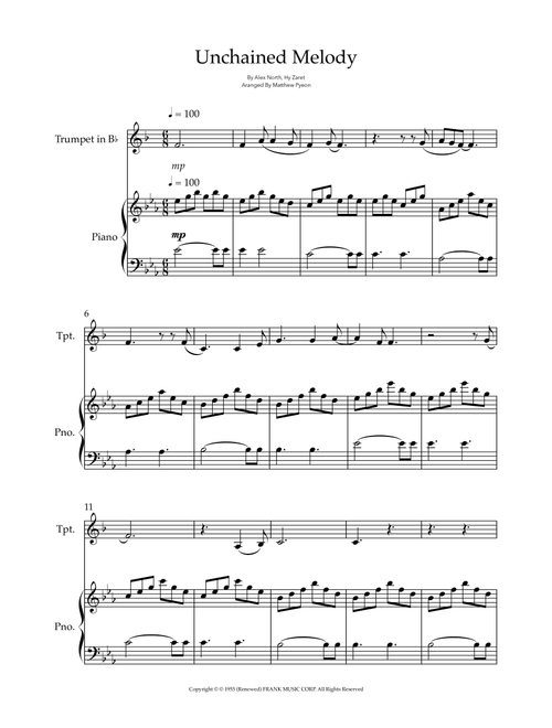 Unchained Melody (Arr. Matthew pyeon) - Al Hibbler (Trumpet and Piano)