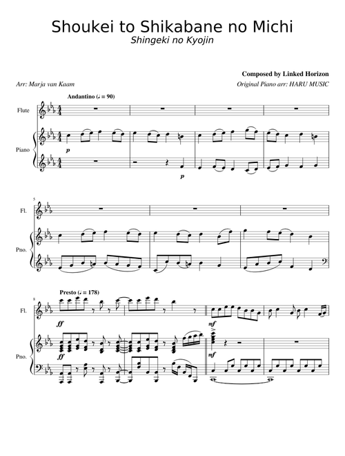Shoukei to Shikabane no Michi for Flute and Piano