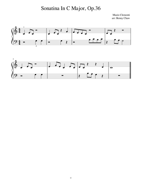 Sonatina In C Major, Op.36 (Clementi)