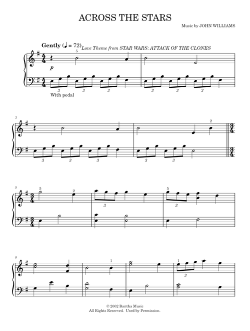 Across the stars - John Williams (Easy Piano)