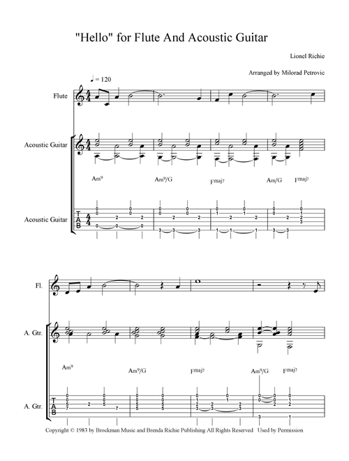 Hello (Arr. Milorad Petrovic) - Lionel Richie (Instrumental Duet)