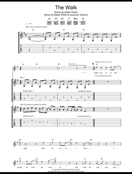 The Walk - The Cure (Guitar Tab)