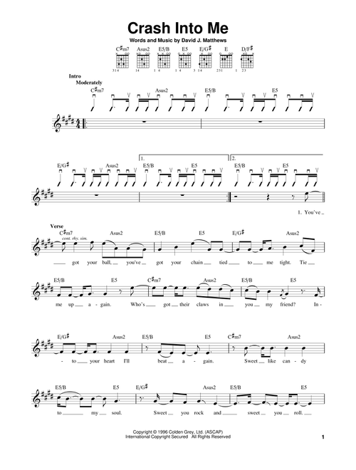 Crash Into Me - Dave Matthews Band (Easy Guitar)