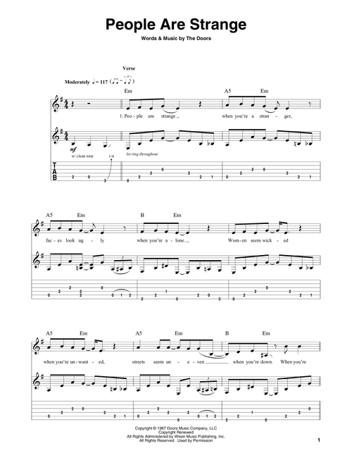 People Are Strange - The Doors (Guitar Tab Play-Along)