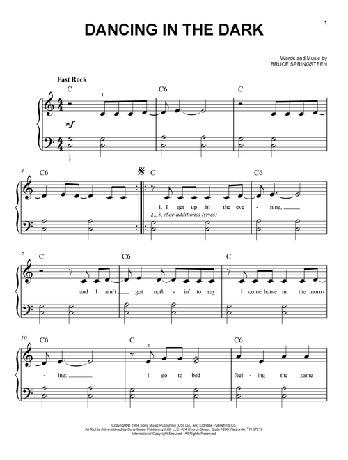 Dancing In The Dark - Bruce Springsteen (Easy Piano)