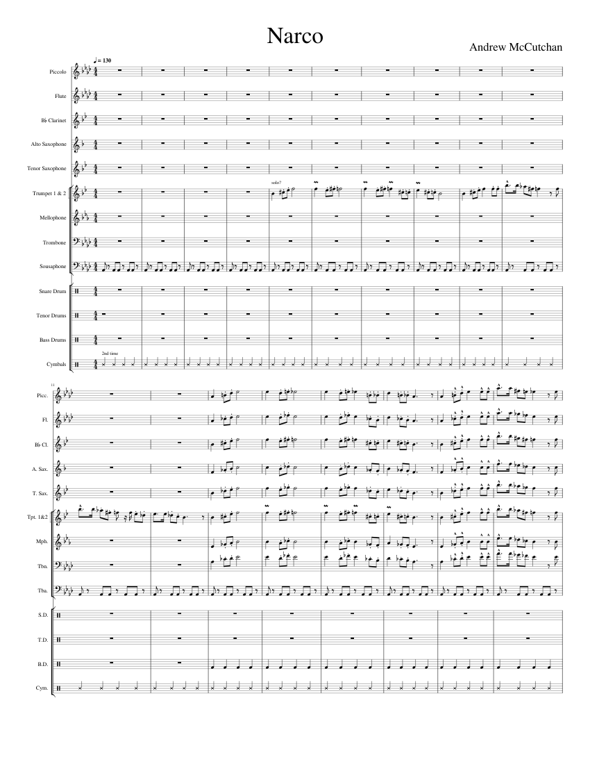 Narco Timmy Trumpet Sheet music for Trombone, Tuba, Flute piccolo, Flute & more instruments