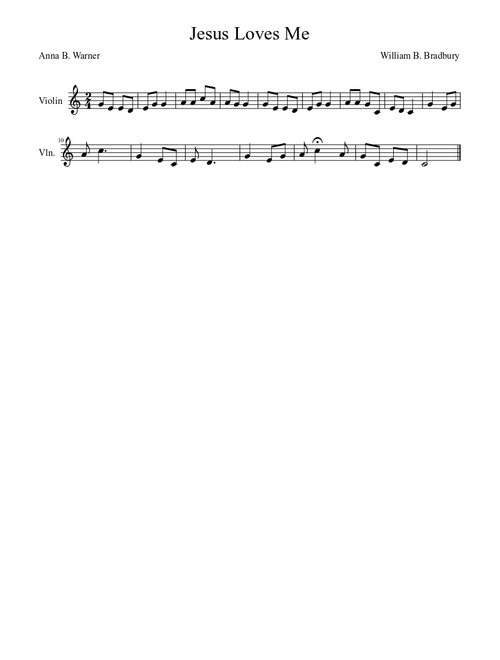 Jesus Loves Me - Violin part