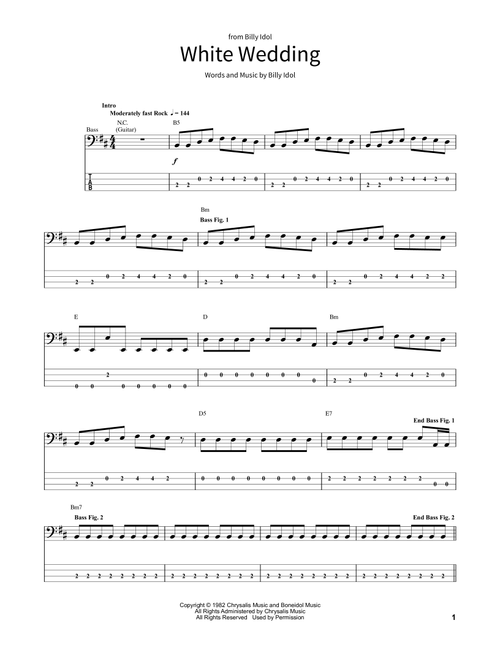 White Wedding - Billy Idol (School of Rock - Bass Guitar)