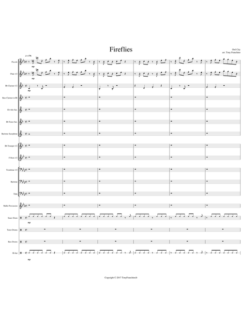 Fireflies for Marching/Pep Band
