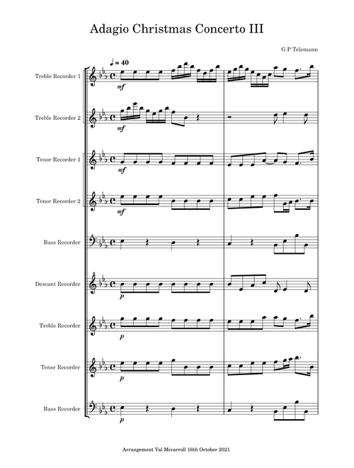 Concerto grosso in G minor 'Fatto per la Notte di Natale', Op.6 No.8 – Corelli III Movement Adagio