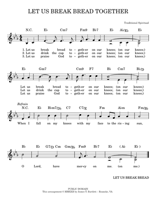 Let Us Break Bread [lead sheet - Eb]