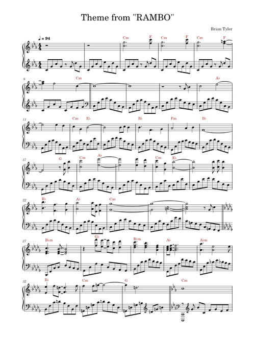 Theme from "RAMBO" Brian Tyler