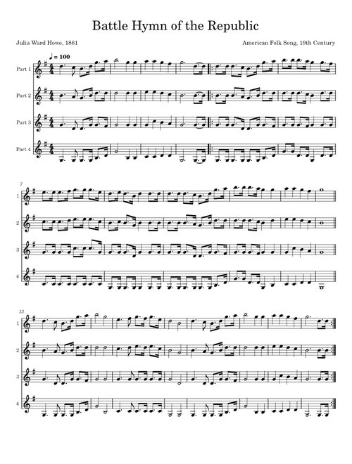 Battle Hymn of the Republic – Misc Traditional