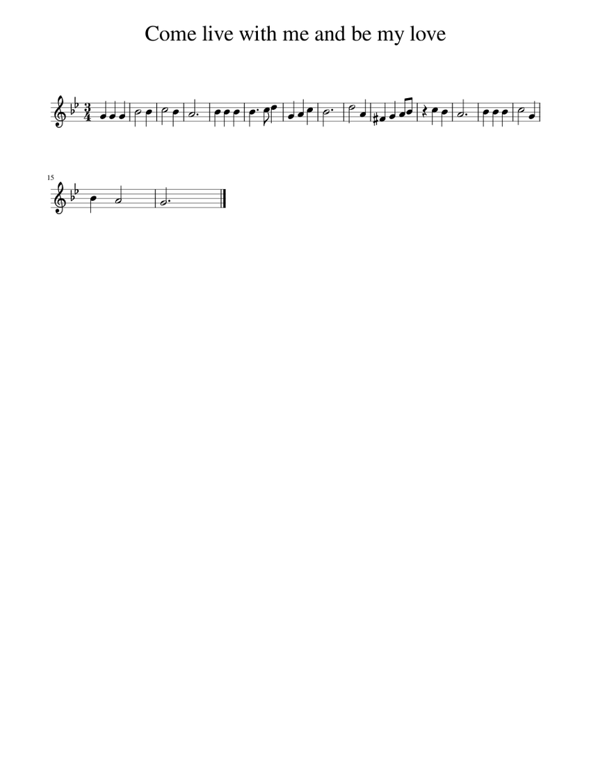 Come live with me and be my love Sheet music