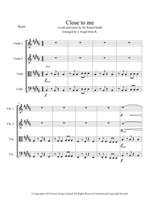 Close to Me - The Cure Sheet music for Cello (Solo Close to Me - The Cure Sheet music for Cello (Solo