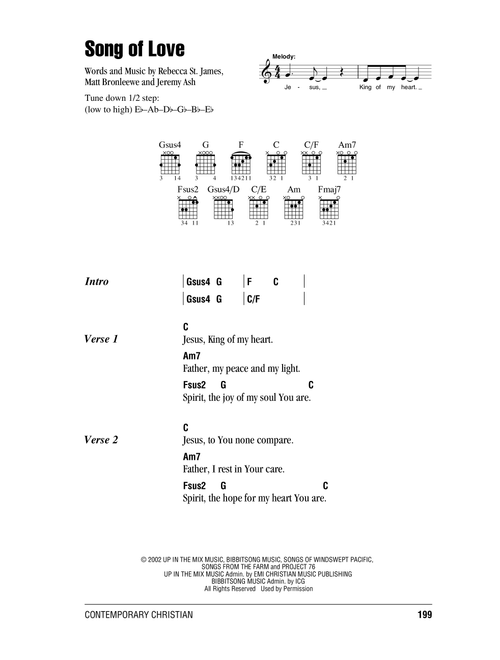 Song Of Love - Rebecca St James (Guitar Chords-Lyrics)