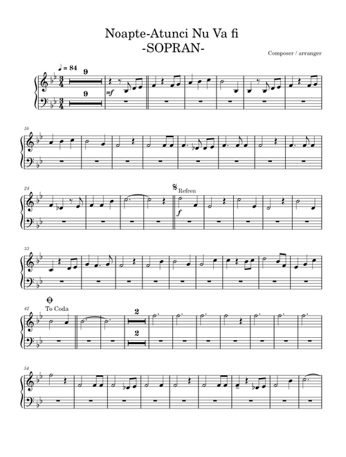 No More Night – Walt Harrah Noapte nu va fi SOPRAN