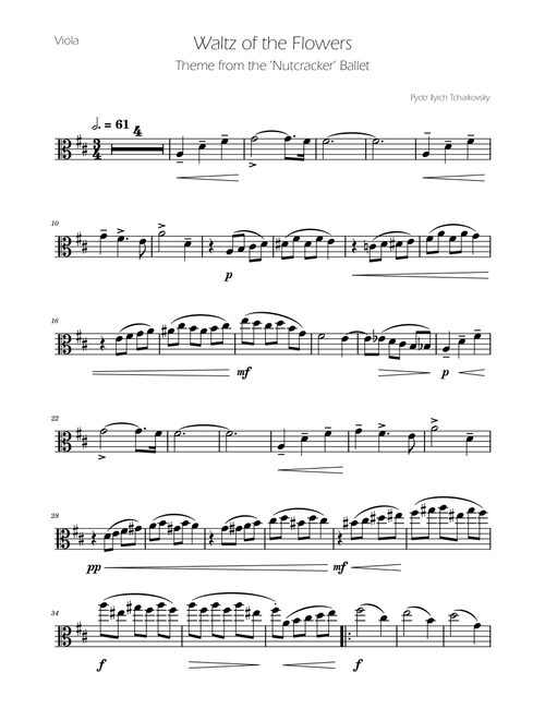 Waltz of the Flowers - The Nutcracker - Viola Solo (Arr. Ygor Nunes) - Tchaikovsky (Viola Solo)