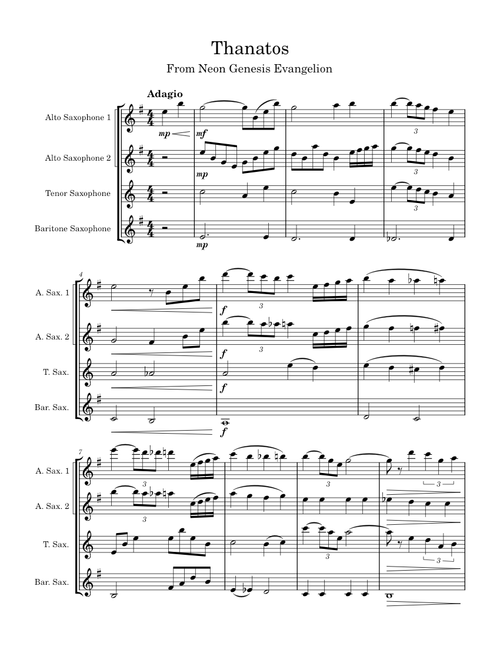 Thanatos – Shirō Sagisu Thanatos Sax Quartet