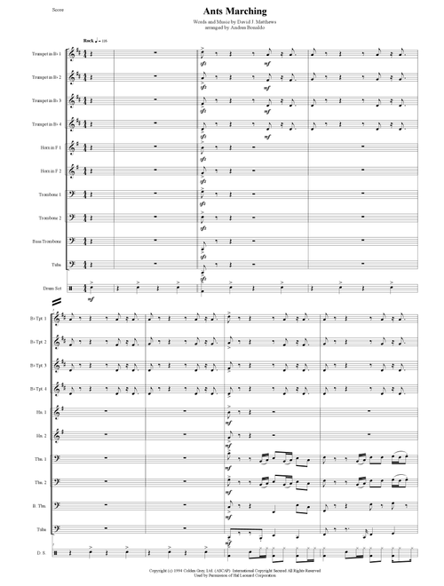 Ants Marching (Arr. Andrea Bonaldo) - Dave Matthews Band (Large Ensemble)