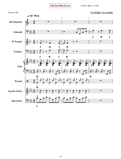 HarlemNocturne Ensemble SOLO V3 TonEb