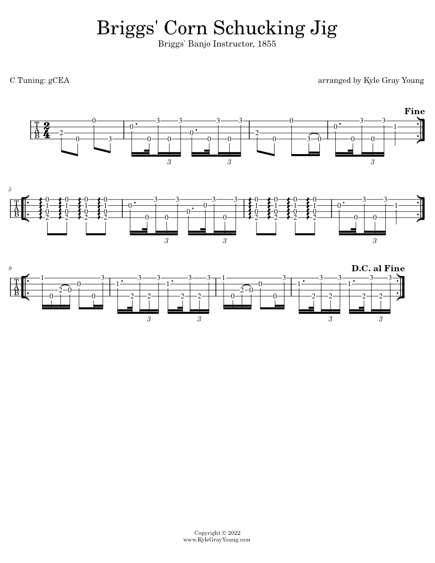 Briggs' Corn Schucking Jig Briggs' Banjo Instructor (ukulele