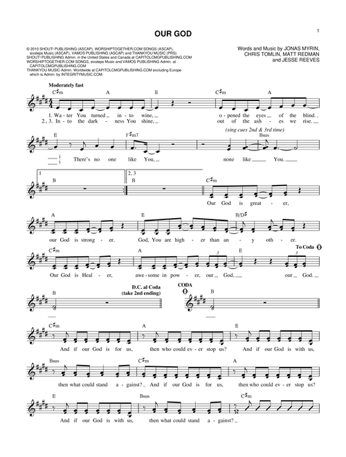 Our God - Chris Tomlin (Lead Sheet - Fake Book)