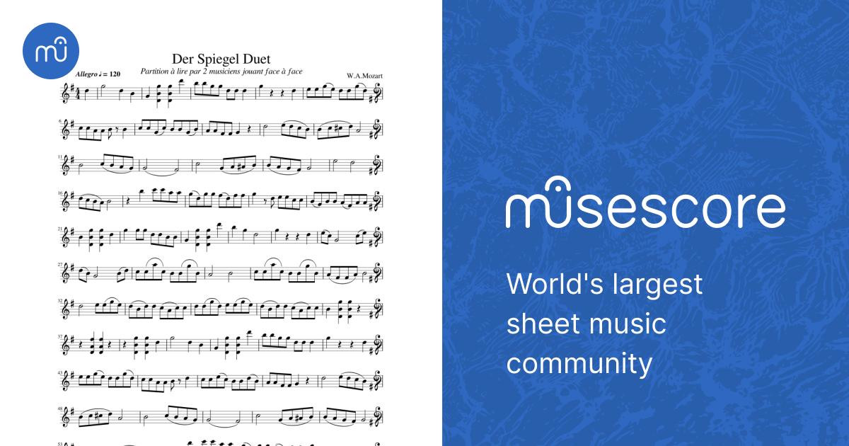 Der Spiegel - The mirror - attribué à W.A.Mozart Sheet Music for