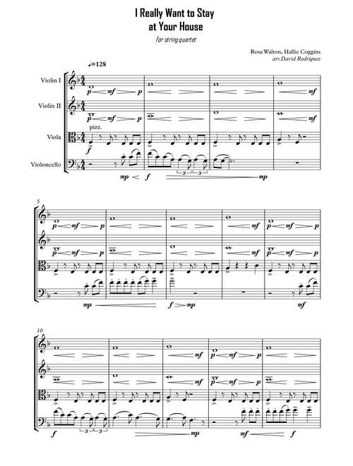 I Really Want To Stay At Your House (Arr. David Rodríguez) - Rosa Walton With Hallie Coggins (String Quartet)