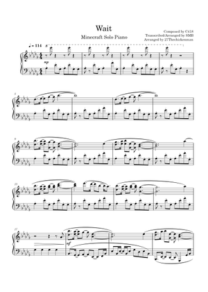 Wait (Music Disc by C418) - Full Accurate Transcription Sheet Music for ...