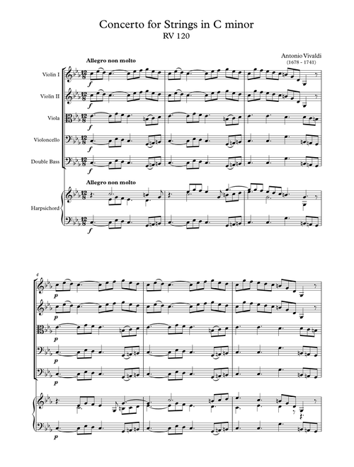 Concerto for Strings in C minor RV 120 - Antonio Vivaldi (Orchestra)