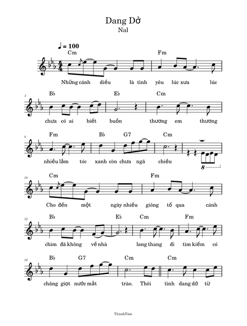 Dang Dở tone Cm – Thành Tâm 6