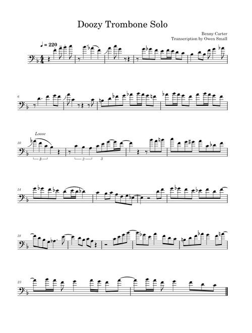 Doozy – Benny Carter Doozy Trombone Solo