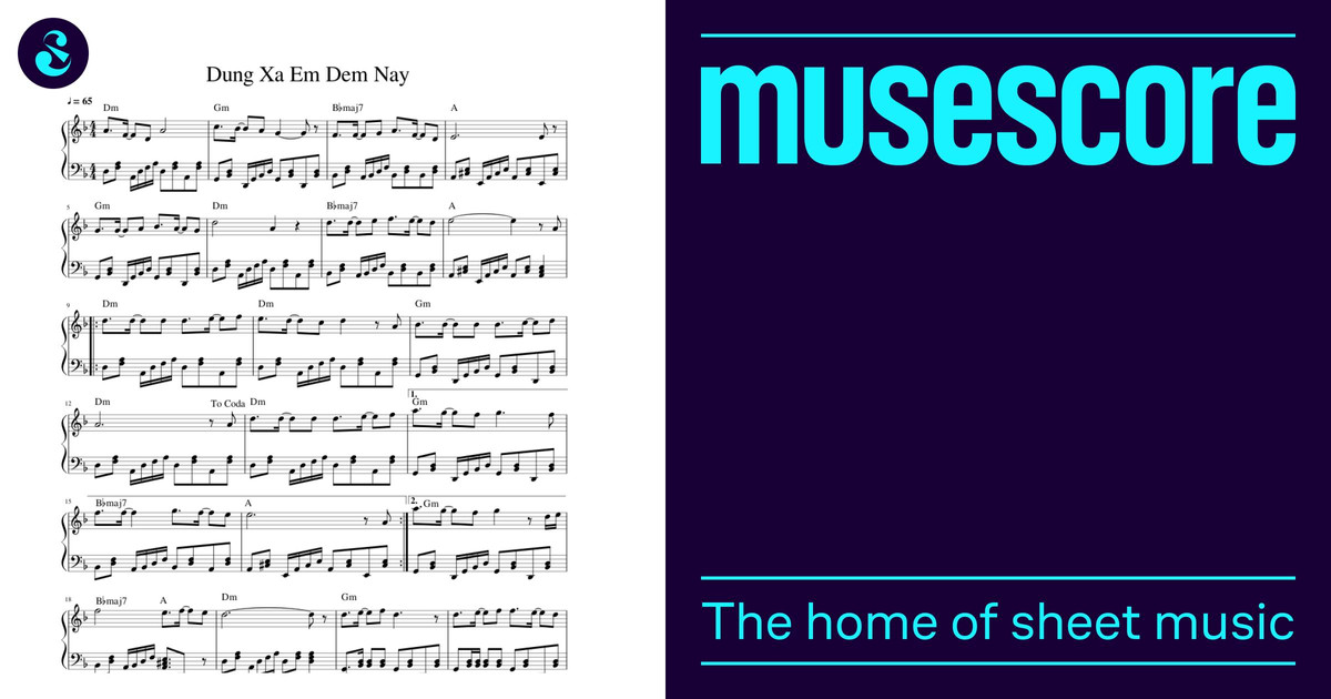 Dung Xa Em Dem Nay Sheet Music with Chords for Piano (Solo) easy |  MuseScore.com