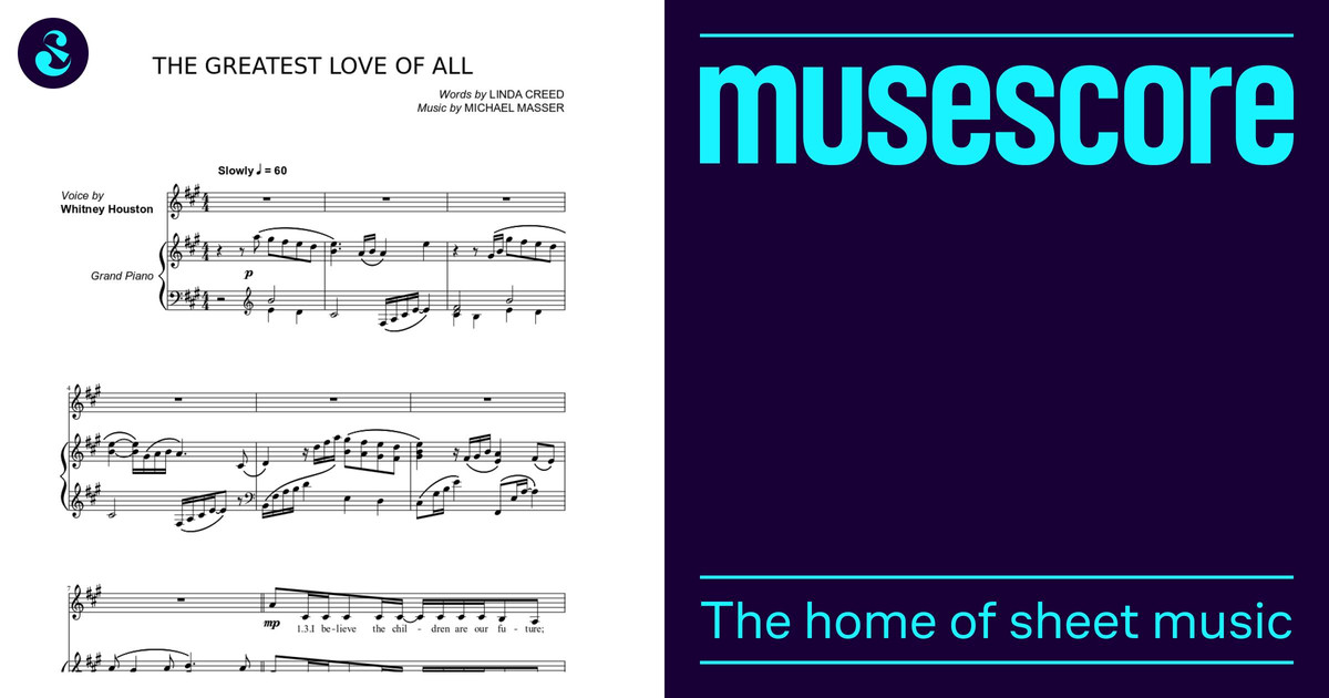 Whitney Houston - The Greatest Love Of All Sheet Music for Piano