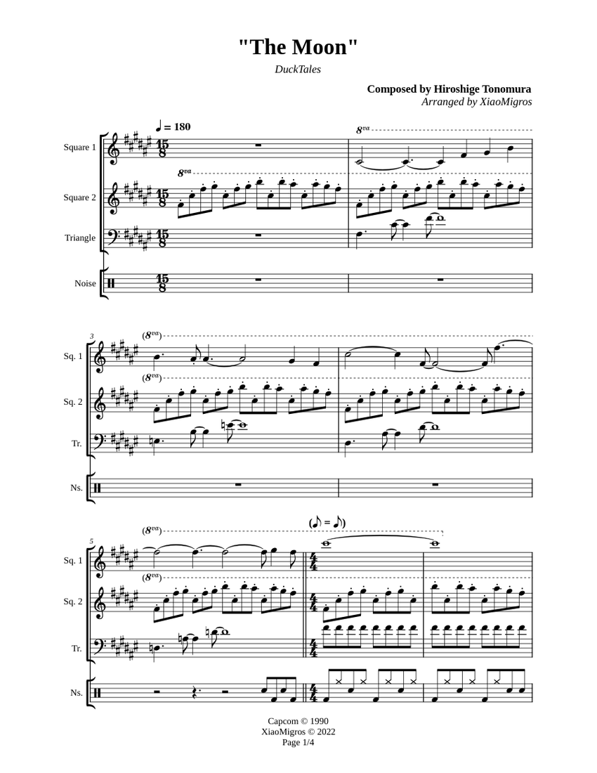 The Moon - DuckTales Sheet Music for Drum group, Synthesizer (Mixed ...