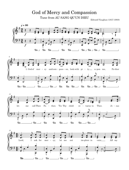 God of Mercy and Compassion – Edward Vaughan (1837-1908) God of Mercy and Compassion (Edward Vuaghan 1837-1908)